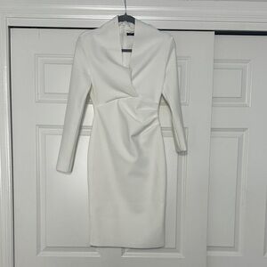 Sophisticated White Scuba Dress
 White Dress